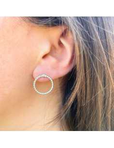 earrings "ball circle" diameter 18 mm silver plated 10 microns, per 3 pairs