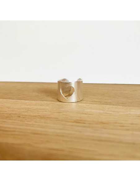 Bague ajourée motif éclair plaqué argent 10 microns par 2 pièces