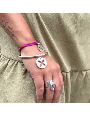 Pendentif médaille X ajouré plaqué argent 10 microns, en 3 tailles.