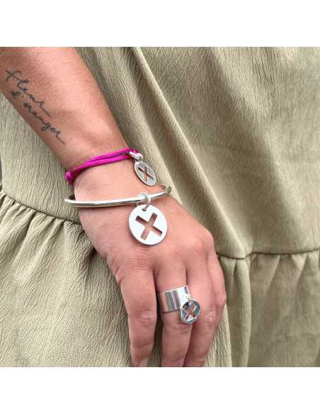 Pendentif médaille X ajouré plaqué argent 10 microns, en 3 tailles.