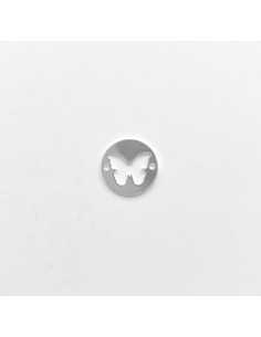 Intercalaire pastille papillon ajouré 20 mm plaqué argent 10 microns par 3 pièces