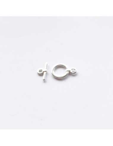 Fermoir T plaqué plaqué argent 17 mm