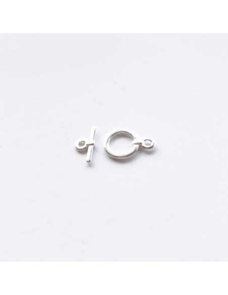 Fermoir T plaqué plaqué argent 17 mm Fermoir T plaqué plaqué argent 17 mm