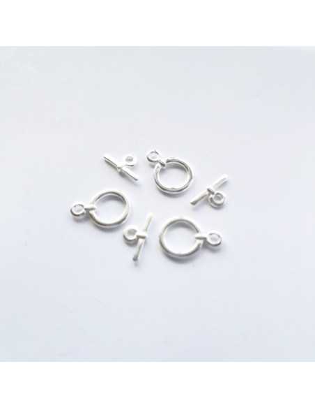 Fermoir T plaqué plaqué argent 17 mm Fermoir T plaqué plaqué argent 17 mm