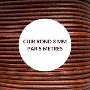 Cuir rond 3 mm
