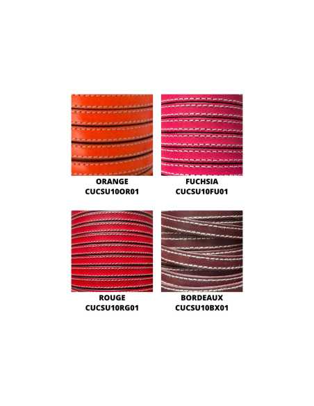 Cuir plat couture camel 10mm