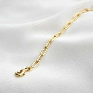 Bracelet chaîne trombone petite, Or 24k 1 micron