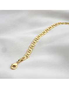 Bracelet maille marine face plate, Or 24k 1micron