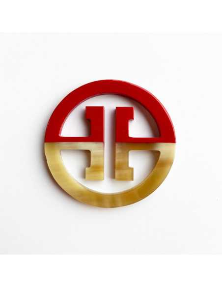 Pendentif en corne de buffle naturelle rond par 1 pièce