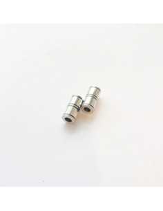 Fermoir magnétique tube acier traits noirs cuir 4 mm vendu par 5 pièces