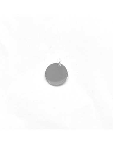 Pendentif pastille ronde en argent 925