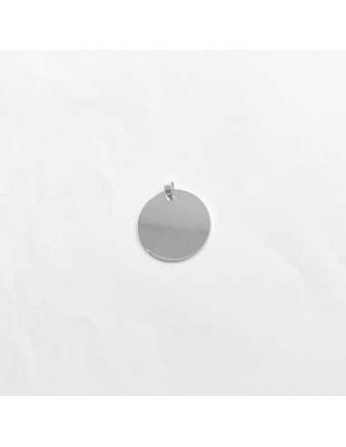 Pendentif pastille ronde moyenne en argent 925