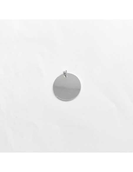 Pendentif pastille ronde moyenne en argent 925