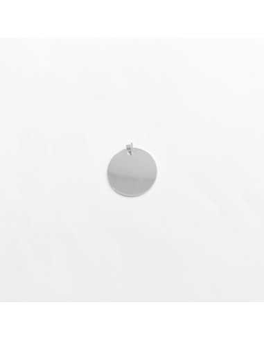 Pendentif pastille ronde moyenne en argent 925