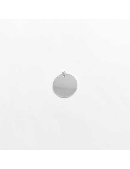 Pendentif pastille ronde moyenne en argent 925