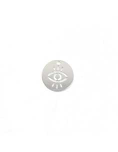 Pendentif œil en plaqué argent 10 microns
