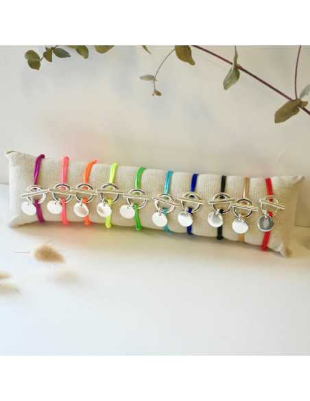 Lot de 10 bracelets Toggle pastille cordon