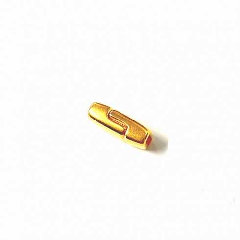 Fermoir rectangulaire doré pour cuir plat 5-6mm vendu par 5pc