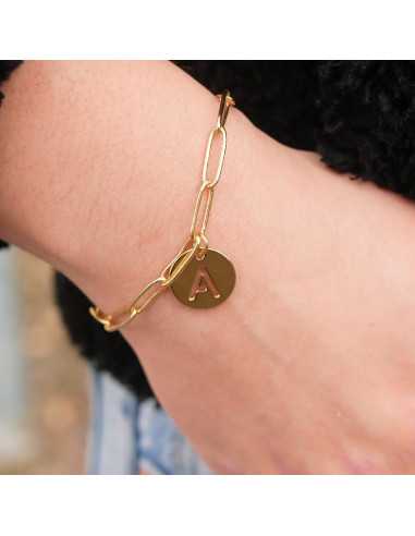 Pendentif lettre doré or 1 micron 24 k