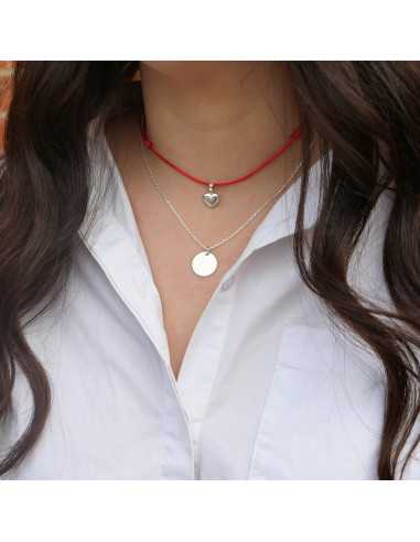 Pendentif pastille ronde en argent 925