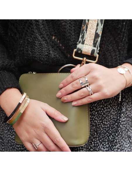 Bague ajourée motif éclair plaqué argent 10 microns par 2 pièces