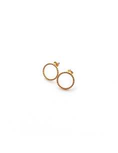 Boucles d'oreilles cercle de billes doré 24K 0.25 micron