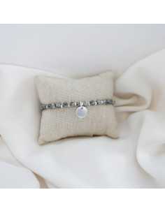 Bracelet perles naturelles et pastille