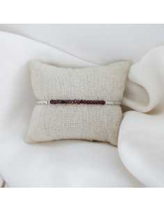 Bracelet mini perles facettées naturelles et argentées