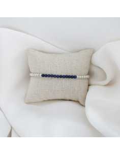 Bracelet perles naturelles et argentées 3mm