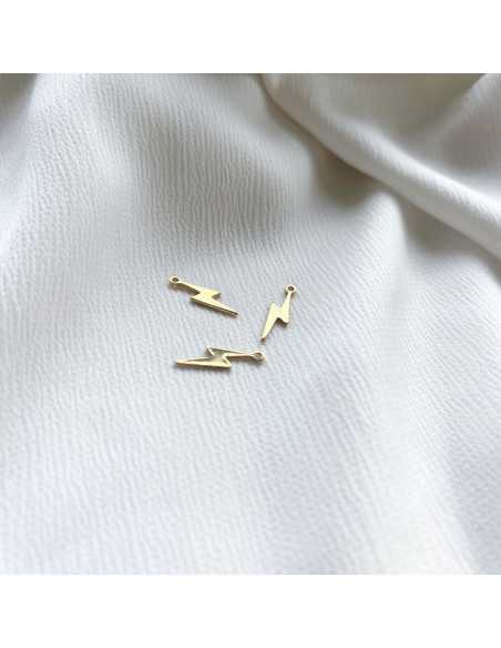 Pendentif petit éclair 17mm doré à l'or fin 1 micron