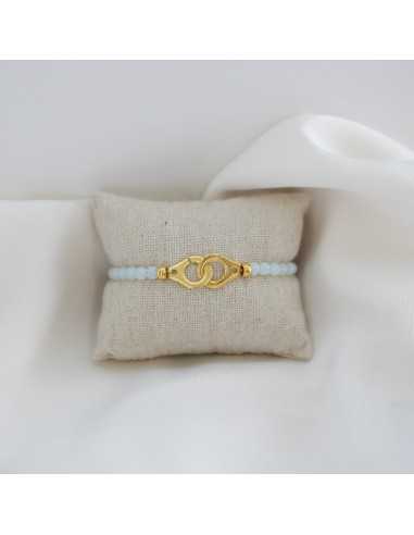 Bracelet menotte mini perles naturelles