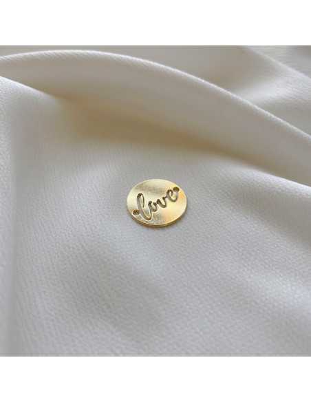 Connecteur rond "Love" or 1 micron 24k