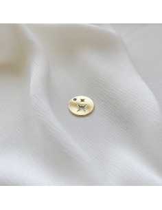 Pendentif 2 étoiles ajourées doré or 1 micron 24k