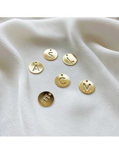 Pendentif lettre doré or 1 micron 24 k