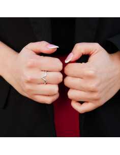 Bague Halo plaqué argent 10 microns vendu par 2 2