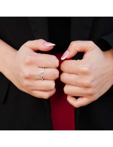 Bague Halo plaqué argent 10 microns vendu par 2