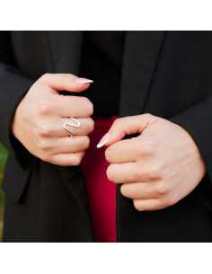 Bague Wave plaqué argent 10 microns vendu par 2 2