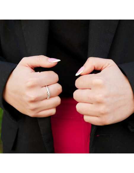 Bague Vela plaqué argent 10 microns vendue par 2 pcs