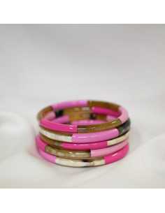 Jonc en corne de buffle 3 couleurs de laque et naturelle 2