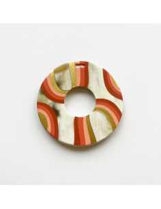 Pendentif corne rond 70 mm thème pop