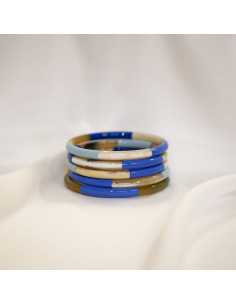 Jonc en corne de buffle 3 couleurs de laque et naturelle 2