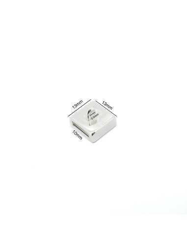 Passe cuir 10 mm avec anneau d'accrochage, plaqué argent 10 microns, par 5 pièces