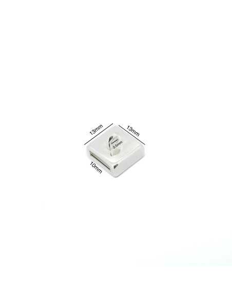 Passe cuir 10 mm avec anneau d'accrochage, plaqué argent 10 microns, par 5 pièces