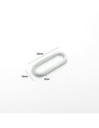 Intercalaire ovale plat, plaqué argent | Hobbyjoux grossiste