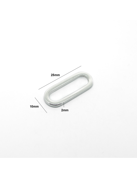 Intercalaire ovale plat, plaqué argent | Hobbyjoux grossiste