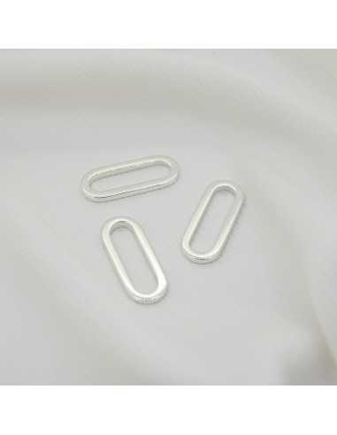Intercalaire ovale plat, plaqué argent | Hobbyjoux grossiste