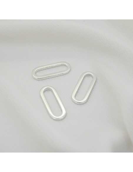Intercalaire ovale plat, plaqué argent | Hobbyjoux grossiste