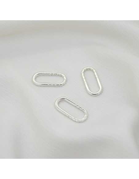 Intercalaire ovale demi torsadé plaqué argent | Hobbyjoux grossiste Intercalaire ovale demi torsadé plaqué argent | Hobbyjoux grossiste