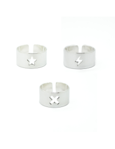 Ensemble des bagues fines motif ajouré en plaqué argent 10 microns