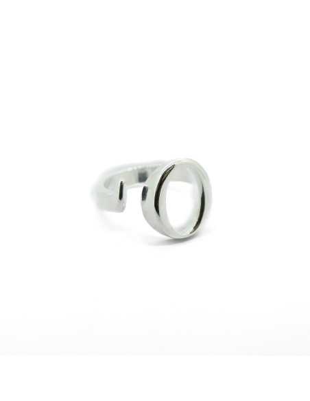 Bague ouverte avec ovale en plaqué argent 10 microns